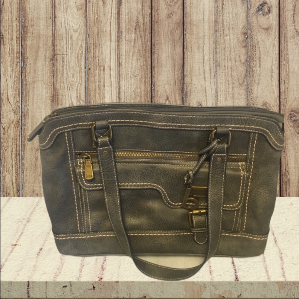 B.O.C Born Concept Grey Two Handle Purse NWOT